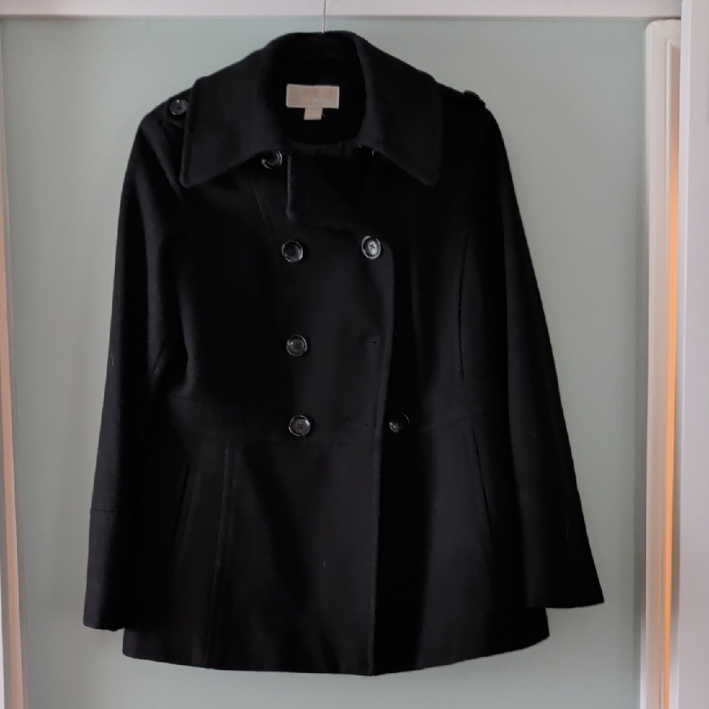 MICHAEL Michael Kors Elegant Black Pea Coat